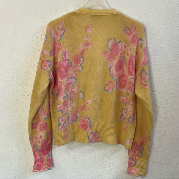 Sundance Dahlia floral yellow/pink crop cardigan - Picture 4 of 8